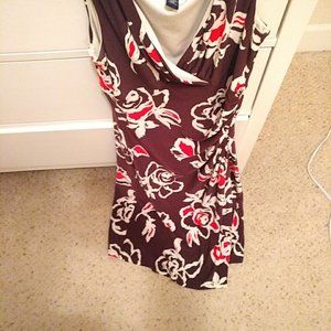 like new condition-American Living Floral Semi-Wrap Dress